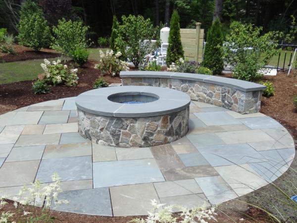 blue stone fire pit